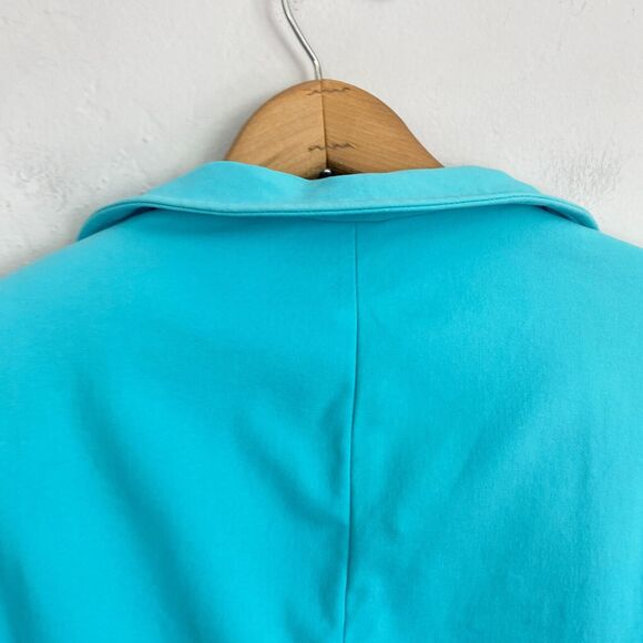 Nina McLemore Turquoise Blazer Jacket Women Size 8 Open Front Stretch - Picture 10 of 15